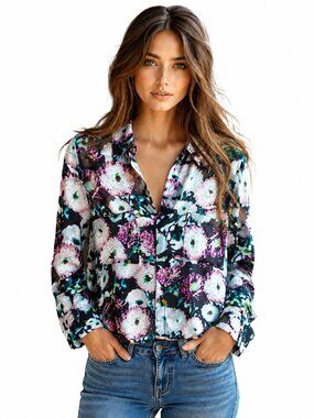 Silk BCBGMaxAzria blouse, sheer fabric